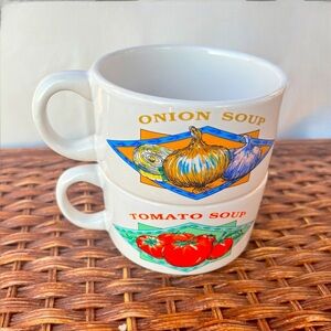 Vintage Himark Tomato & Onion Soup Bowls – Stackable Ceramic – Japan